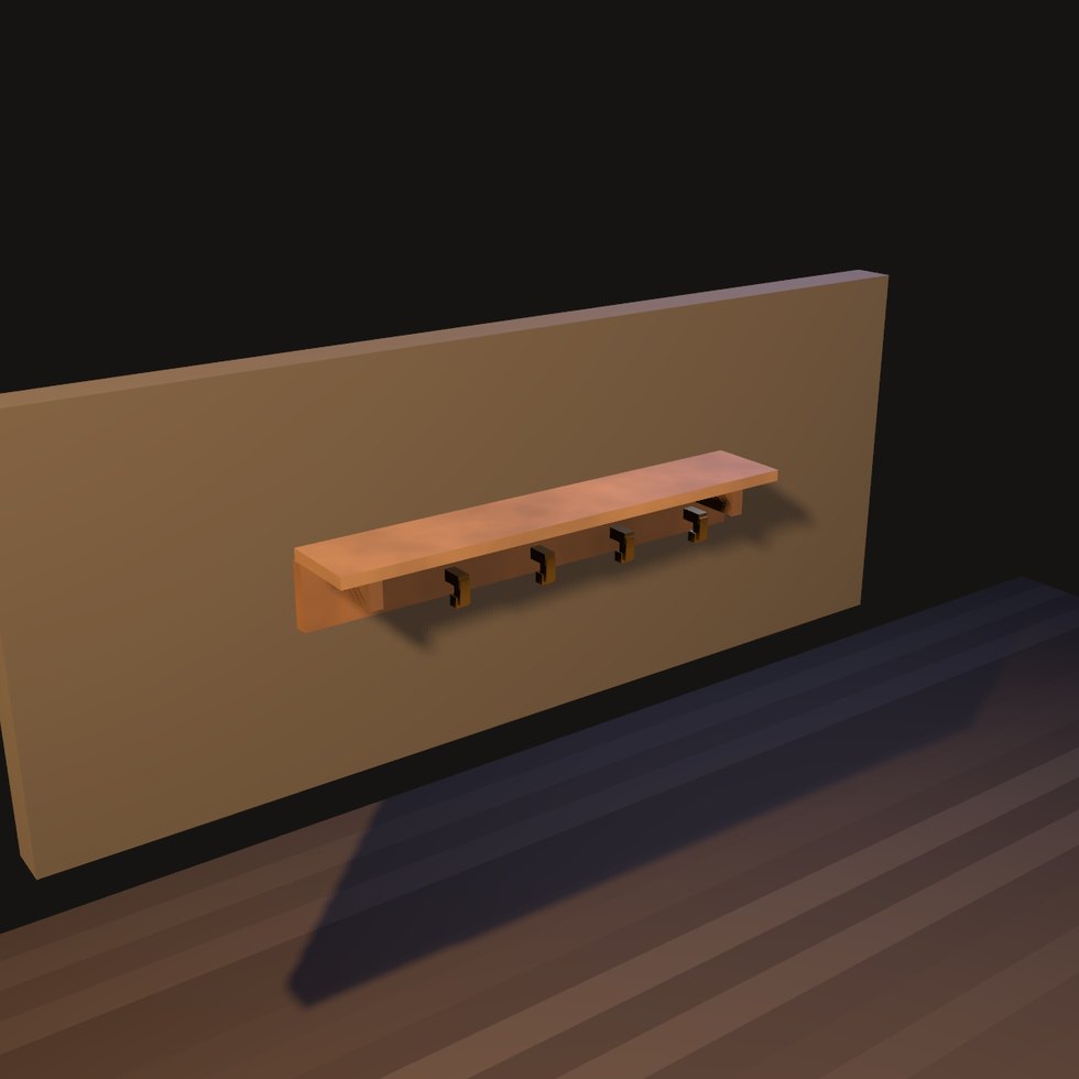 Garderobe mit Mänteln.