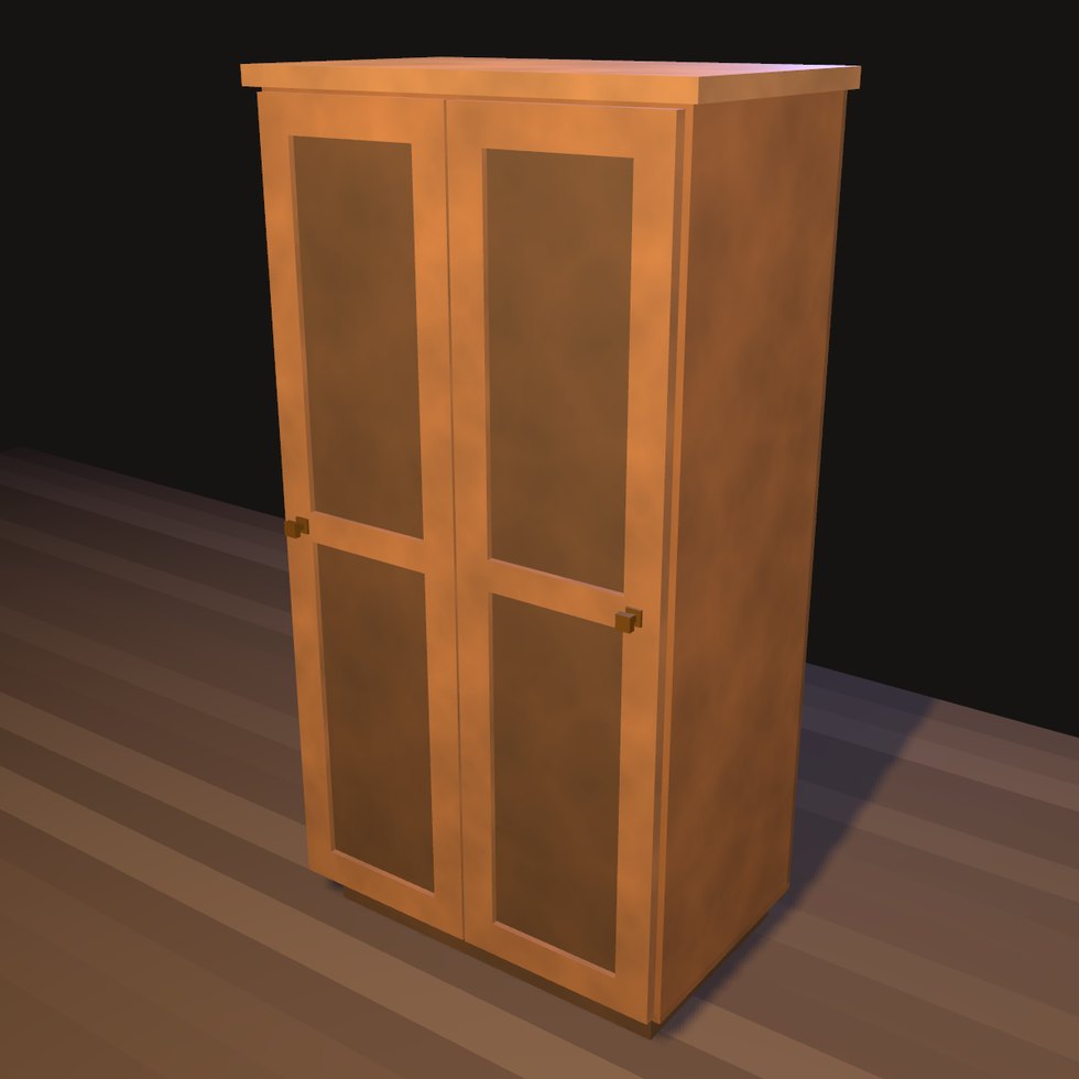 Kleiderschrank. Das erste Stück im Kit, das höher steht als eine Brust.