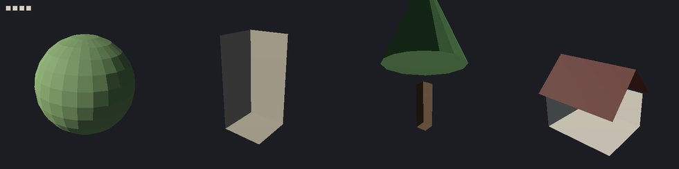 Low-Poly: kantige Flächen, flach schattiert, ein Ton je Fläche. Die Kugel zeigt es am deutlichsten. 🛑 Was der Filter NICHT kann, ist Form: ein gefiltertes Low-Poly-Haus ist ein flach schattiertes Haus mit allen Sprossen. Wo die Form den Stil trägt, meldet eine Art einen eigenen Bauer an — und wer einen Stil mit Formwunsch ohne Bauer verlangt, sieht das, statt dass es still danebensteht.