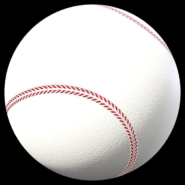 Baseball — die zwei Nähte sind eine geschlossene Kurve.