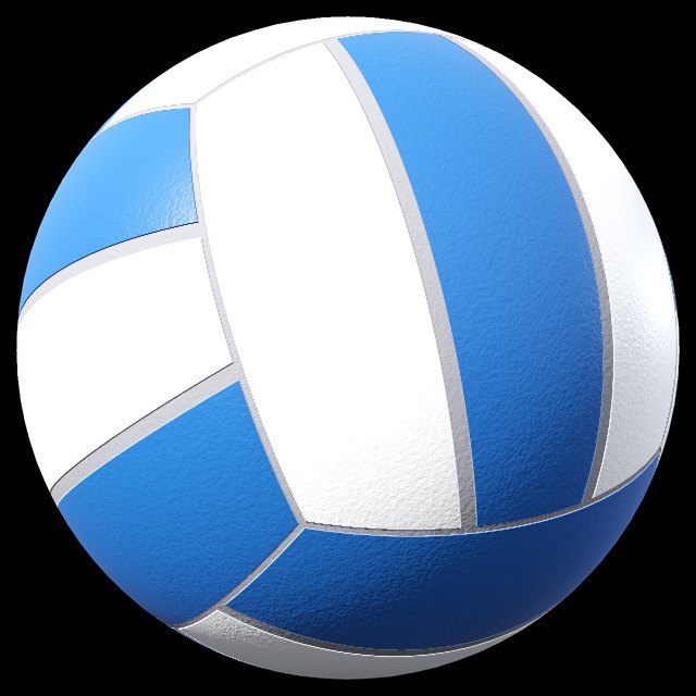 Volleyball — achtzehn Panele in drei Bändern.
