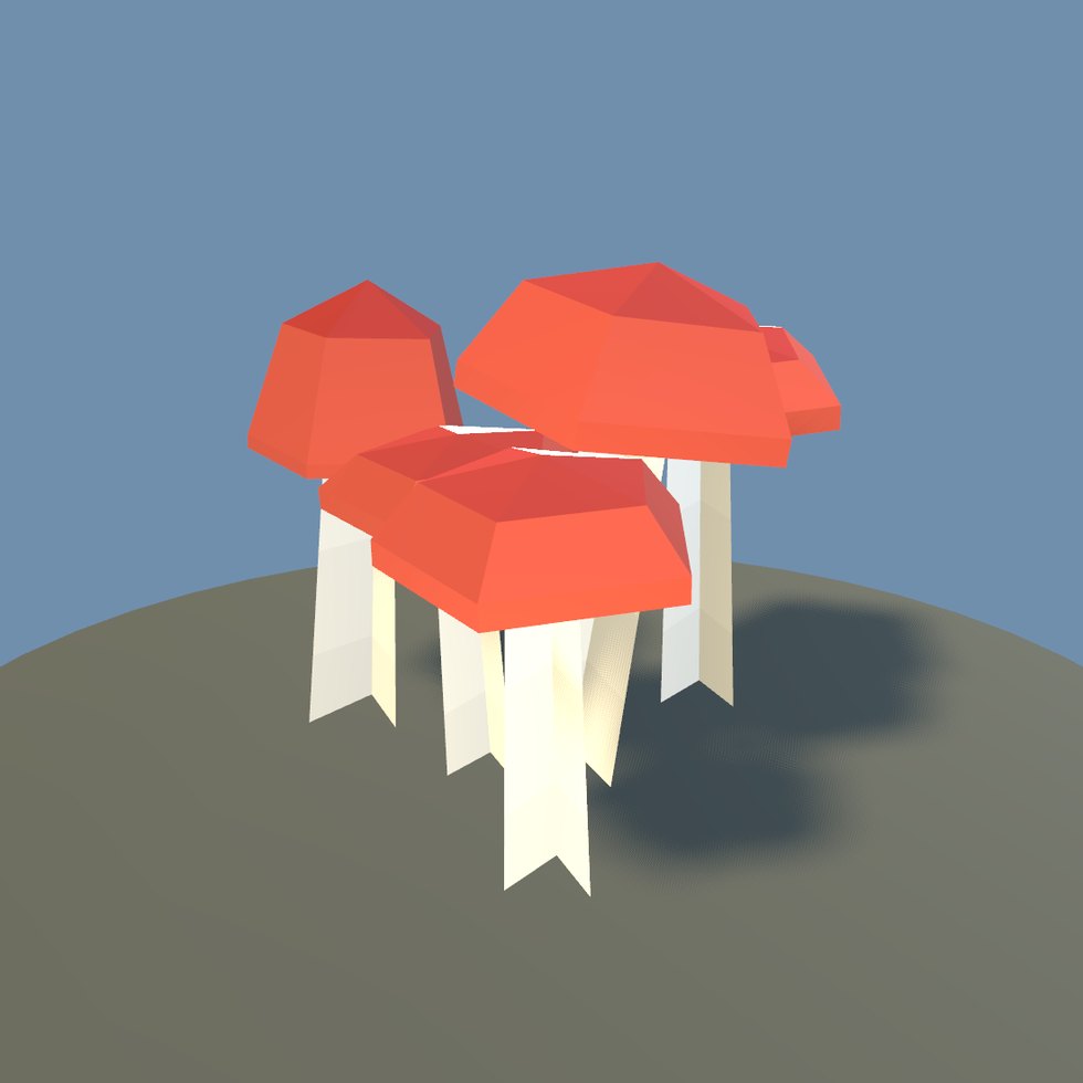 style mushroom lowpoly