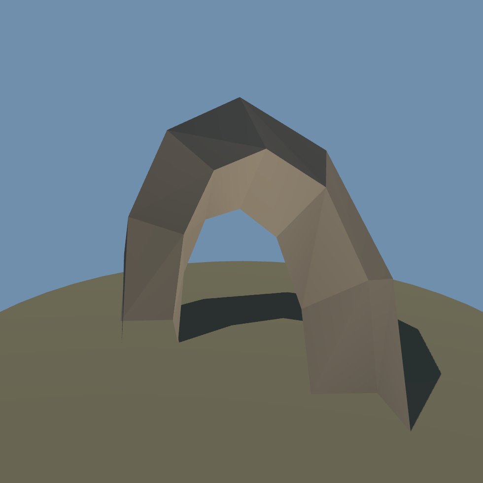 style rock arch lowpoly