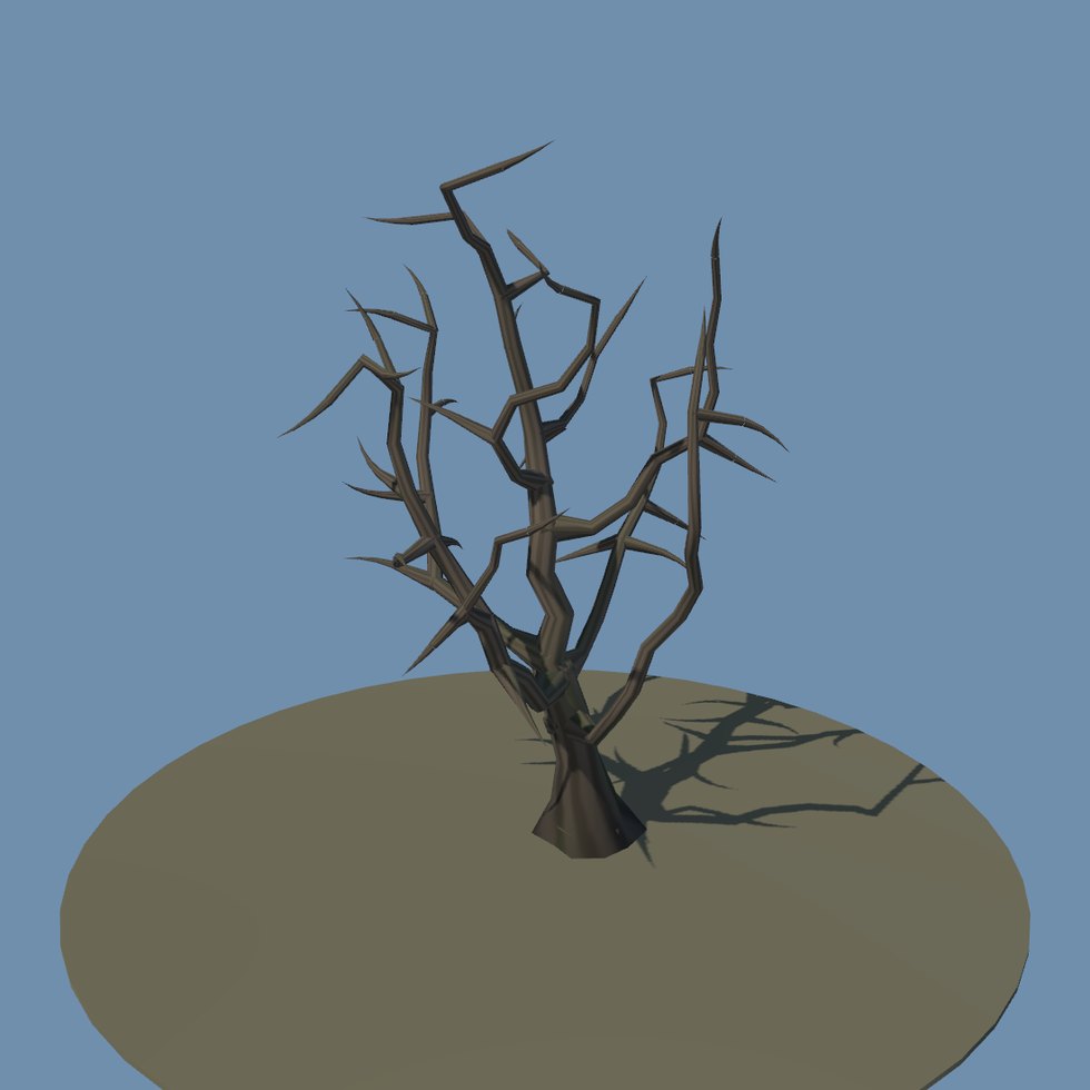 Toter Baum — dieselbe Maschine ohne Laub.