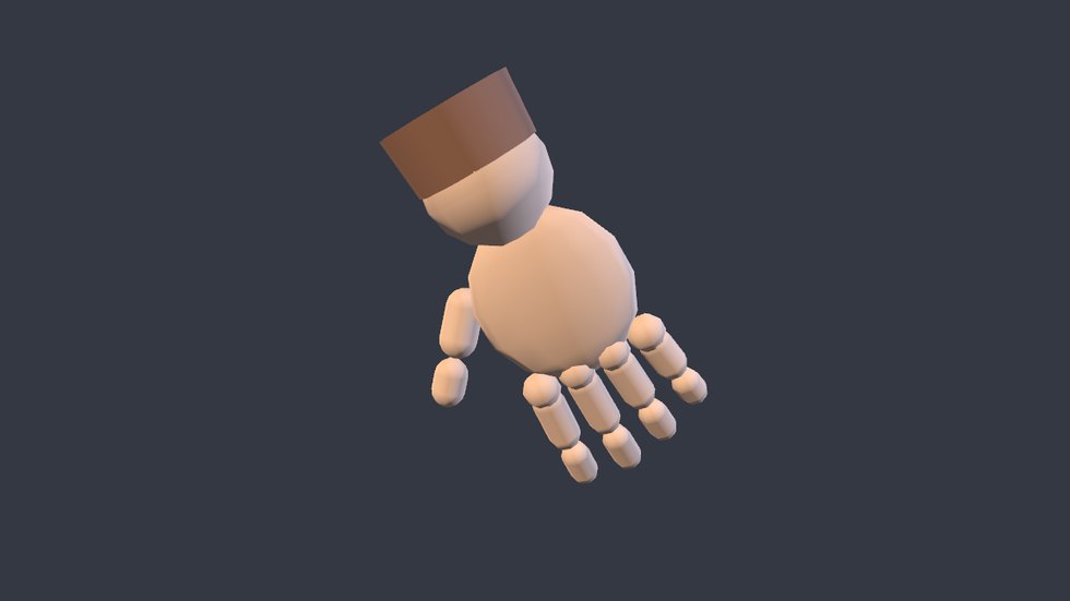 Die linke Hand, offen.