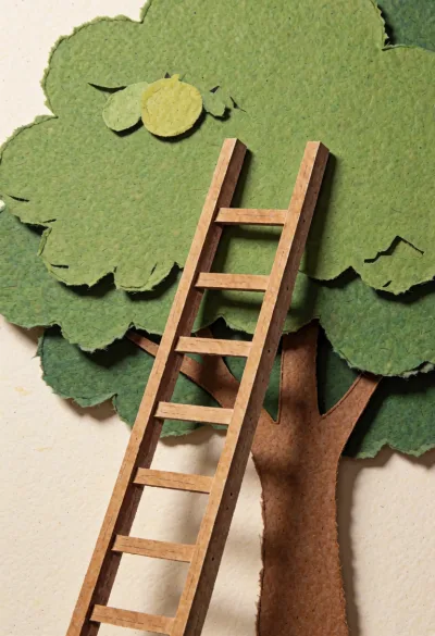 leiter an den baum